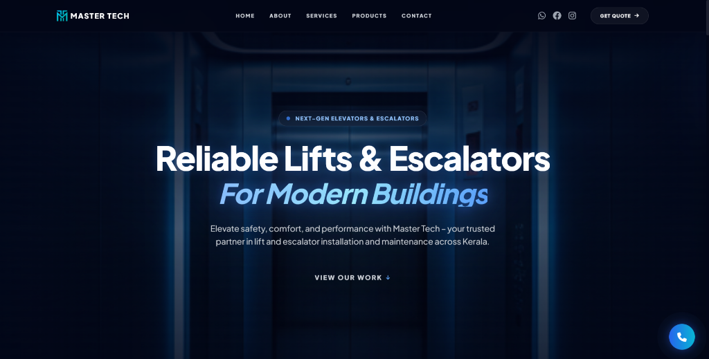Master Tech Elevators Website Preview